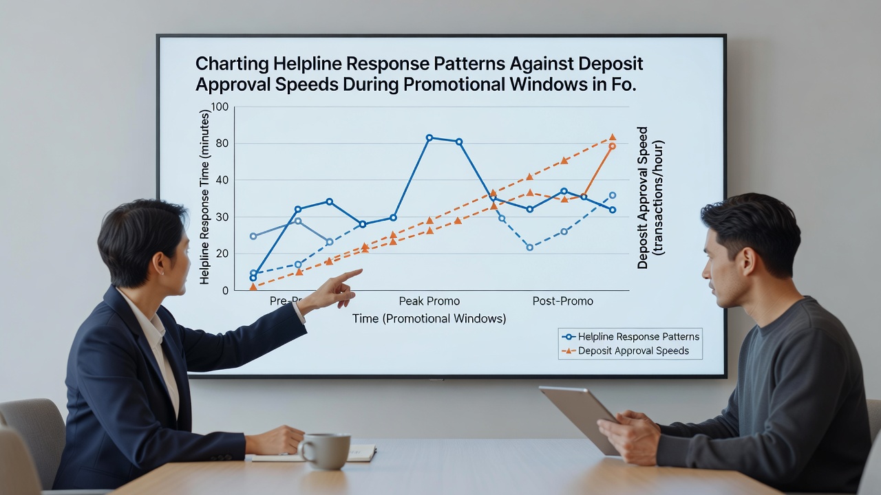 Graph illustrating deposit processing speeds versus helpline wait times in football, tennis, and horse racing apps
