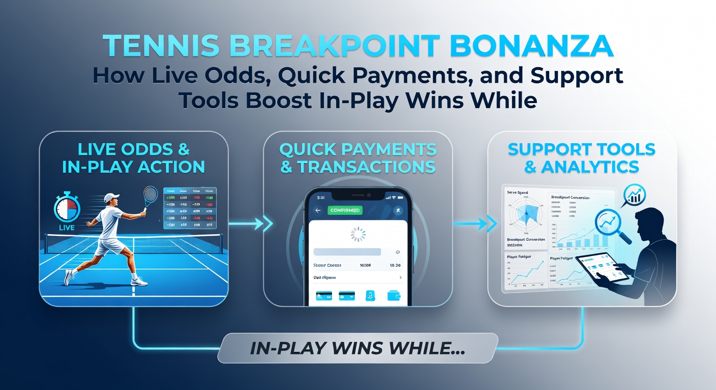 Tennis player at breakpoint with quick payment and support icons overlay on mobile screen