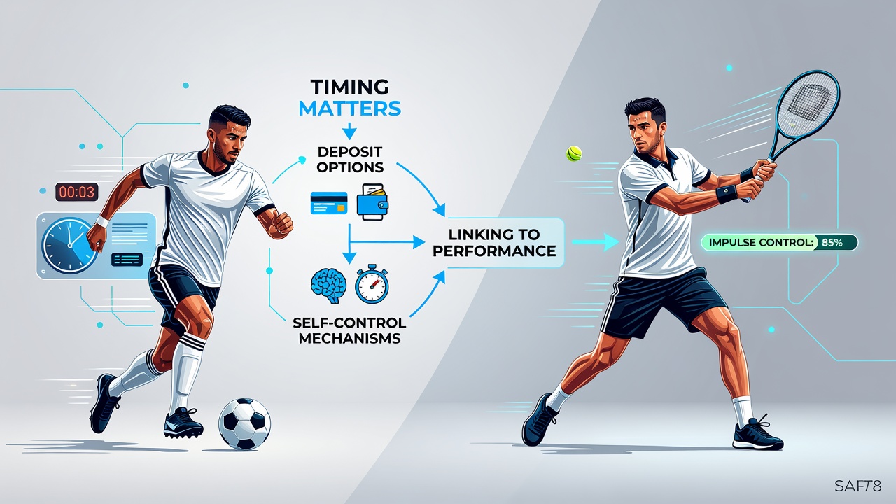 Self-control dashboard showing deposit timing settings alongside football and tennis live betting interfaces