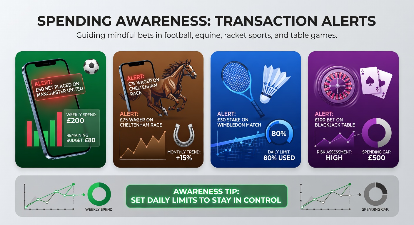 Mobile betting app screen showing transaction alert notifications for football and horse racing wagers