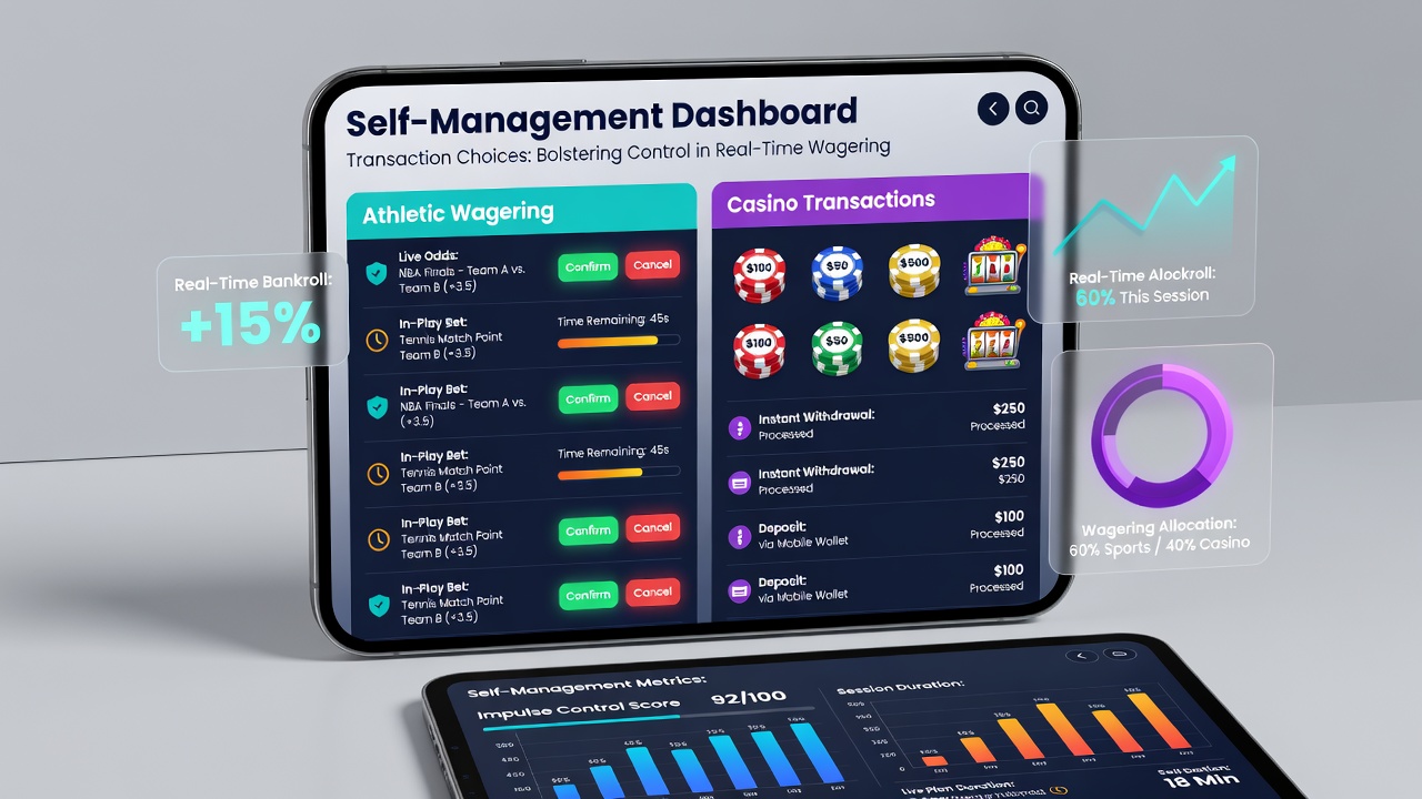 User dashboard displaying real-time transaction history and limit settings for mobile sports and casino wagering