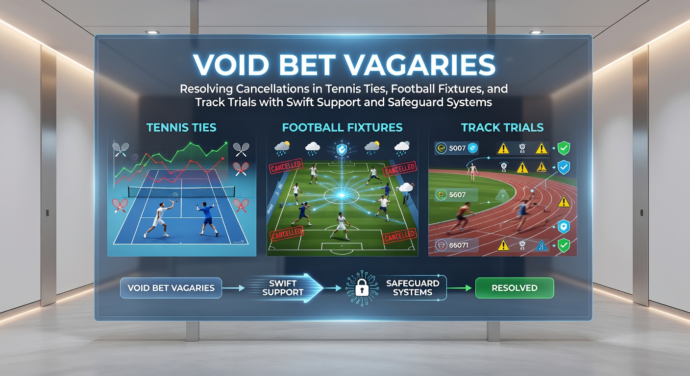 Tennis court with rain delay sign during a match cancellation, highlighting void bet scenarios